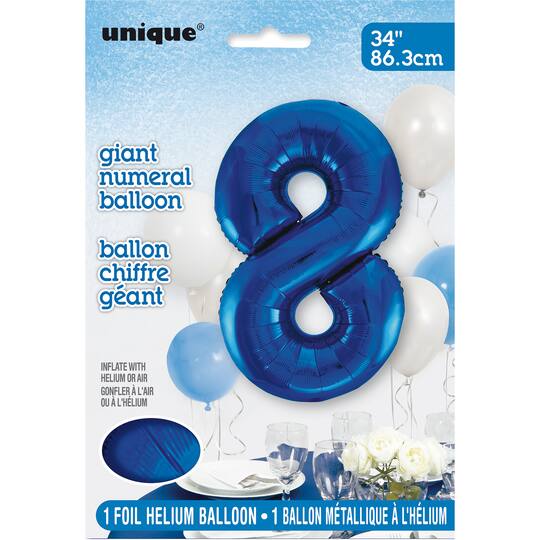 Blue Number 8 Balloon Blue Party Decorations Big Number Balloons Blue Number 8 Balloon Blue Party Decorations Big Number Balloons